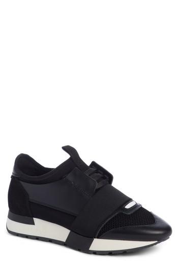 Women's Balenciaga Mixed Media Trainer Sneaker Us / 37eu - Black