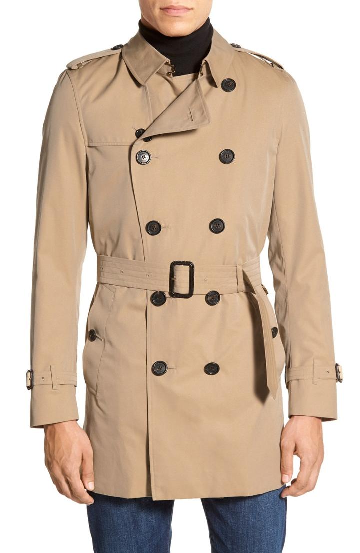 Men's Burberry Kensington Double Breasted Trench Coat Us / 50 Eu - Beige
