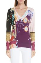 Women's Etro Paisley Floral Stretch Silk Sweater