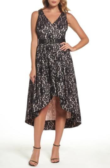 Women's Eliza J Belted Lace High/low Dress - Black
