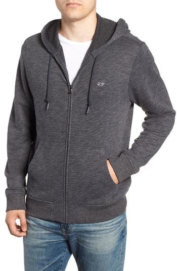 Men's Vineyard Vines Zip Hoodie, Size - Grey