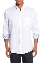 Men's Paul & Shark Regular Fit Linen Sport Shirt Eu - White