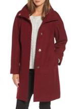 Petite Women's Eliza J Wool Blend Topper P - Burgundy