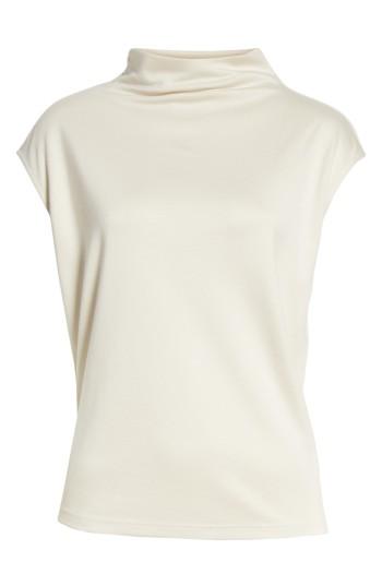 Women's Theory Draped Cowl Neck Stretch Jersey Top - Ivory