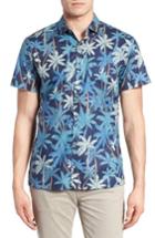 Men's Tori Richard Pick A Palm Trim Fit Camp Shirt - Blue