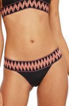 Women's Topshop Aztec Tanga High Leg Bikini Bottoms Us (fits Like 0) - Black