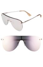 Women's Le Specs The King 58mm Shield Sunglasses - Rose Gold