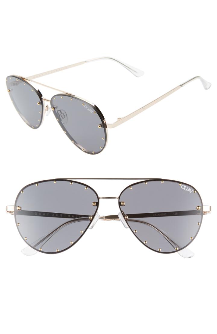 Women's Quay Australia X Jaclyn Hill Roxanne 62mm Stud Aviator Sunglasses - Gold / Smoke