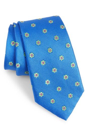 Men's Calibrate Cloisters Neat Silk Tie, Size - Blue