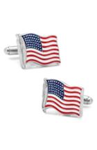 Men's Cufflinks, Inc. Waving American Flag Cuff Links