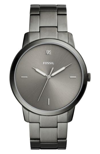 Men's Fossil Minimalist Carbon Series Bracelet Watch, 44mm