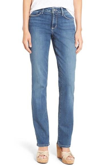 Women's Nydj 'marilyn' Stretch Straight Leg Jeans - Blue