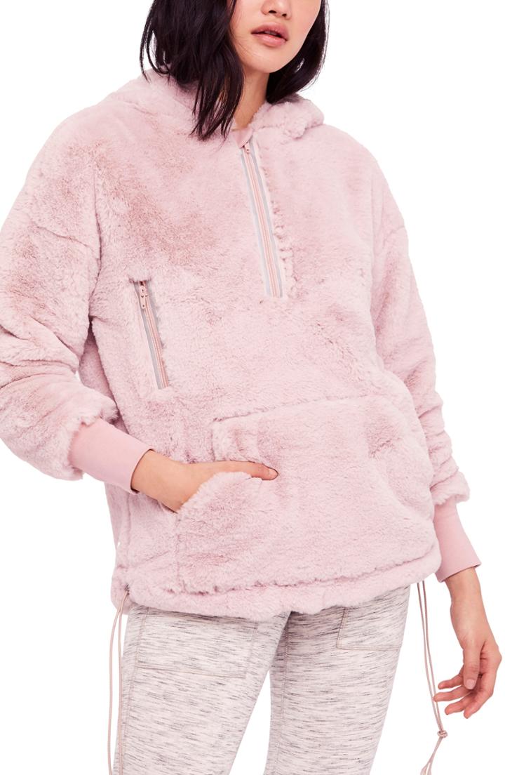 Women's Free People Fp Movement Off The Record Soft Fleece Hoodie - Pink