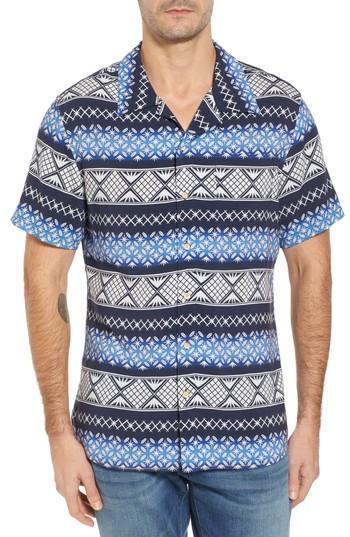 Men's Surfside Supply Geo Print Sport Shirt - Blue