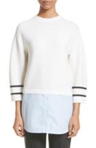 Women's St. John Collection Link Stitch Sweater, Size - Ivory