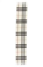 Women's Burberry Heritage Giant Check Fringed Cashmere Muffler, Size - Ivory