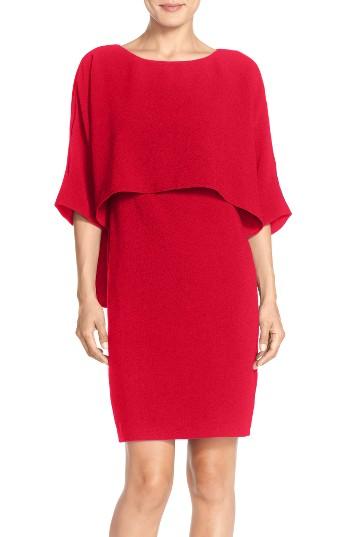 Women's Adrianna Papell Draped Blouson Sheath Dress - Red