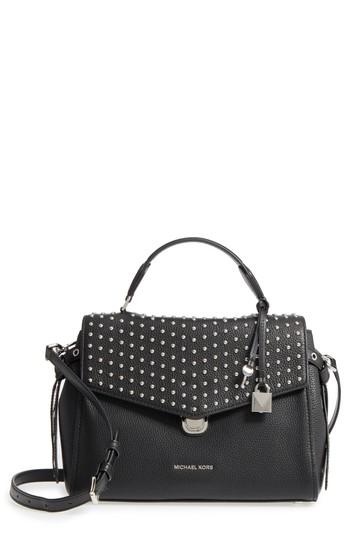 Michael Michael Kors Medium Lenox Leather Satchel - Black