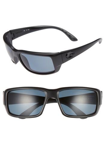 Men's Costa Del Mar Fantail 60mm Polarized Sunglasses - Blackout/ Grey
