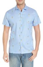 Men's Tori Richard Dole 'n' Row Trim Fit Embroidered Sport Shirt - Blue