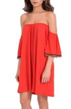 Women's Pitusa Salsa Off The Shoulder Cover-up Dress, Size - Red