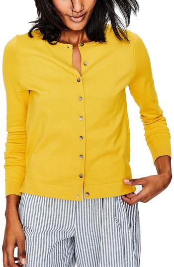 Women's Boden Crewneck Cardigan - Yellow