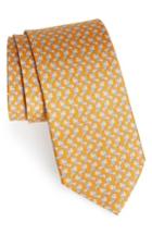 Men's Salvatore Ferragamo Bunny Print Silk Tie, Size - Orange