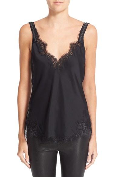 Women's Helmut Lang Lace Trim Satin Cami