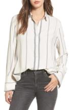 Women's Bp. Print Long Cuff Shirt, Size - White