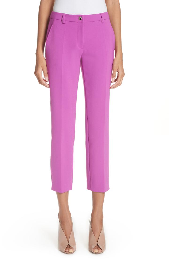 Women's Versace Collection Ankle Straight Leg Pants Us / 46 It - Pink