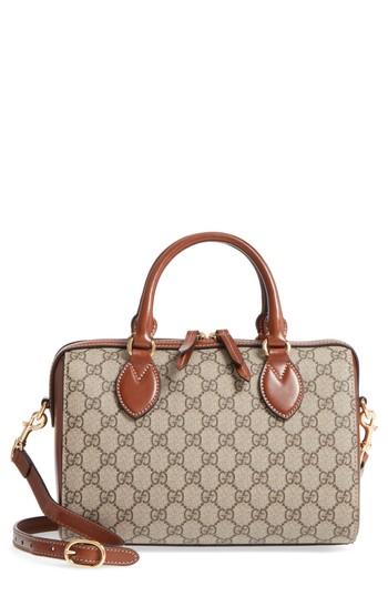 Gucci Linea Top Handle Gg Supreme Canvas & Leather Bag -