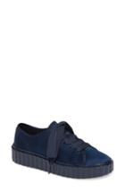 Women's Tory Burch Scallop Cotton & Silk Sneaker .5 M - Blue