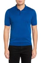 Men's John Smedley Seal Island Cotton Polo - Blue