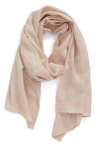 Women's Tory Burch 'the Traveler' Wool & Silk Scarf, Size - Pink