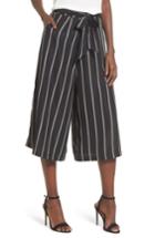 Women's 4si3nna Stripe Tie Front Crop Pants - Black