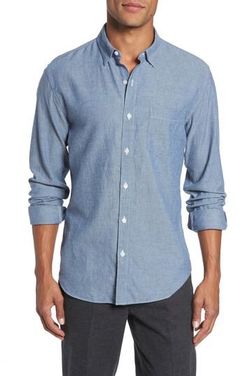 Men's Bonobos Slim Fit Brushed Twill Sport Shirt, Size - Blue
