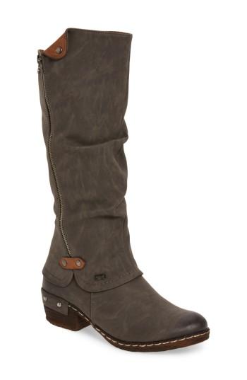 Women's Rieker Antistress 'bernadette 55' Slightly Slouchy All Weather Boot Eu - Grey