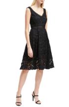 Women's French Connection Blossom Lace Fit & Flare Dress - Black