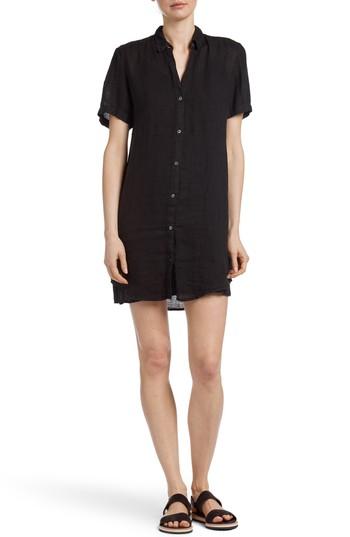 Women's James Perse Short Sleeve Shirtdress - Black