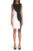 Women's Cushnie Et Ochs Nisa Two-tone Asymmetrical Fringe Dress - Black