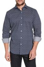 Men's Bugatchi Regular Fit Floral Sport Shirt - Blue