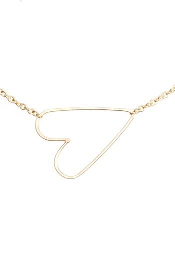 Women's Zoe Chicco Tiny Open Horizontal Heart Pendant Necklace