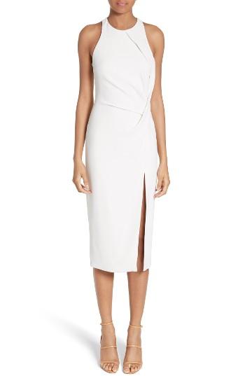 Women's Cushnie Et Ochs Devon Crossover Detail Stretch Cady Dress - White