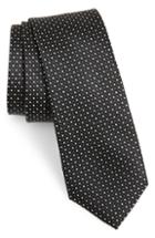 Men's Calibrate Cassida Dot Silk Tie, Size - Black