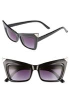 Women's La Double 7 53mm Pointy Cat Eye Sunglasses - Black/ Purple