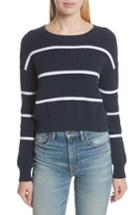 Women's Vince Cotton Blend Rib Knit Stripe Sweater - Blue