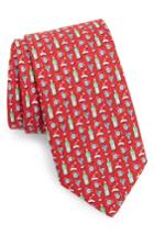 Men's Vineyard Vines Gin-gle Bell Silk Tie, Size - Red