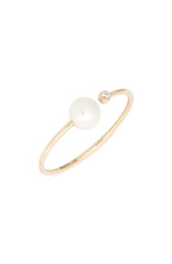 Women's Mizuki Sea Of Beauty Pearl & Diamond Open Stack Ring