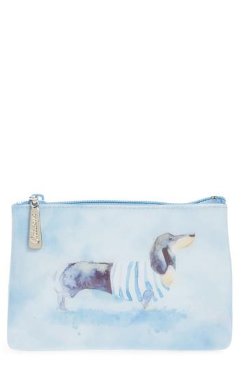 Catseye London Watercolor Dog Cosmetics Case, Size - Blue