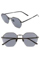 Women's Diff Nova 50mm Polarized Semi Rimless Geo Sunglasses - Black/ Smoke